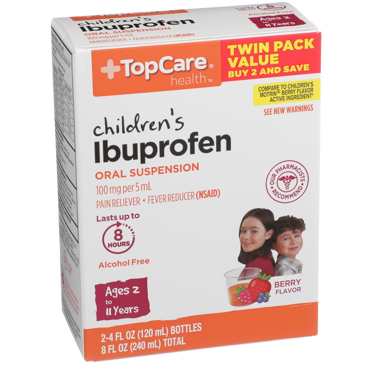 slide 11 of 11, Pain Rlf Chld Ibup 100Mg Bry Susp 2/4 Oz, 8 fl oz