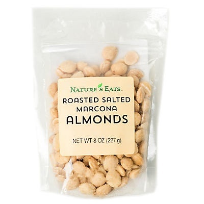 slide 1 of 1, Nature's Eats Roasted Salted Marcona Almonds, 8 oz