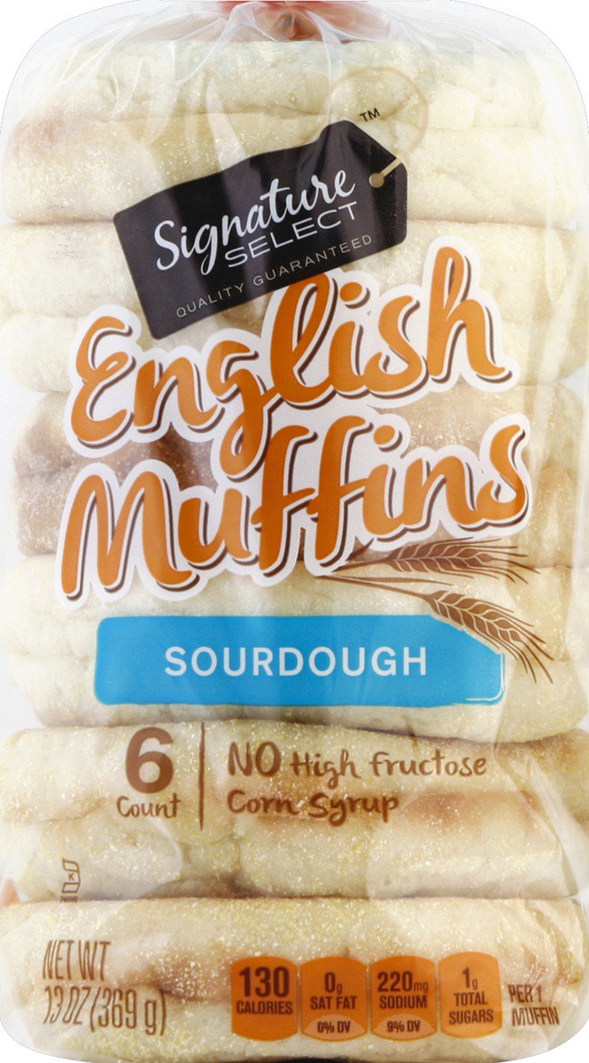 slide 3 of 5, Signature Kitchens Sourdough English Muffin, 13 oz