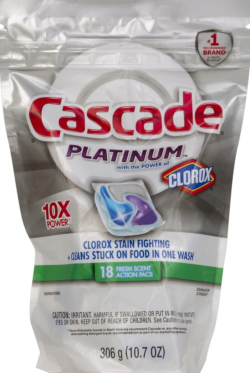 slide 1 of 2, Cascade Dishwasher Detergent 18 ea, 18 ct