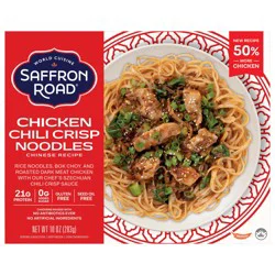 Saffron Road Chicken Chili Crisp Noodles - Seed Oil Free, Chickens Raised with No Antibiotics, No Artificial Ingredients, Gluten Free - 10 oz
