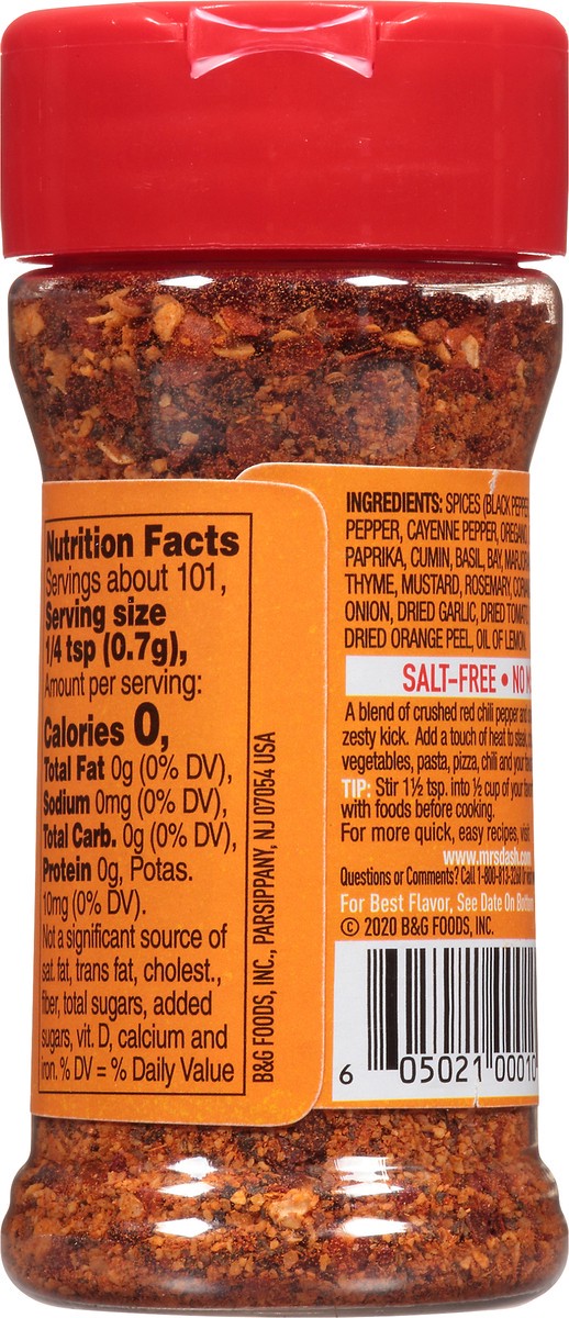 slide 10 of 12, Dash Extra Spicy Salt-Free Seasoning Blend 2.5 oz. Shaker, 2.5 oz