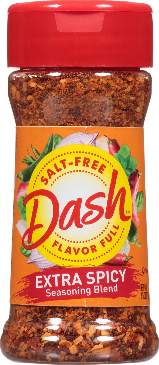 slide 4 of 12, Dash Extra Spicy Salt-Free Seasoning Blend 2.5 oz. Shaker, 2.5 oz