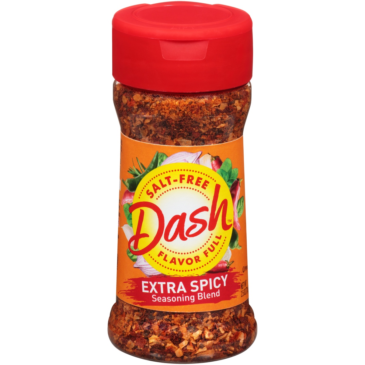slide 1 of 1, Dash Extra Spicy Salt-Free Seasoning Blend 2.5 oz. Shaker, 2.5 oz