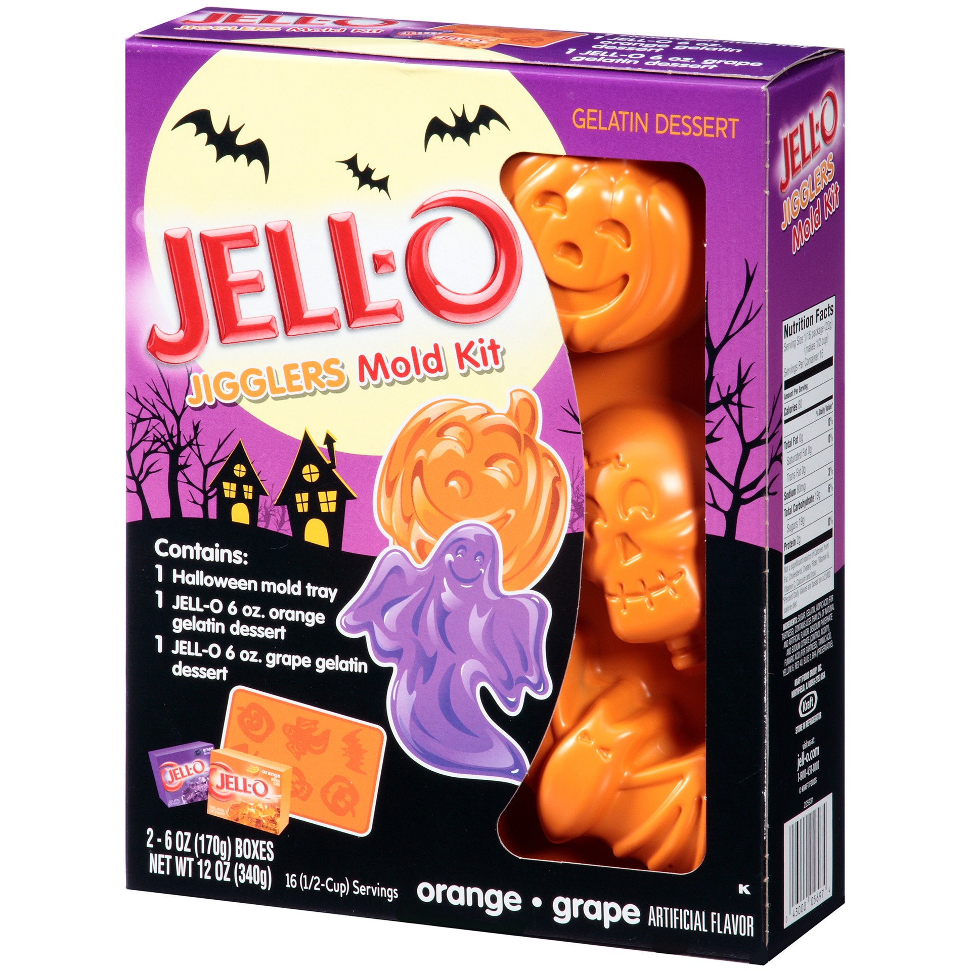 slide 3 of 3, JELL-O Jigglers Halloween Mold Kit 12 oz Box, 12 oz