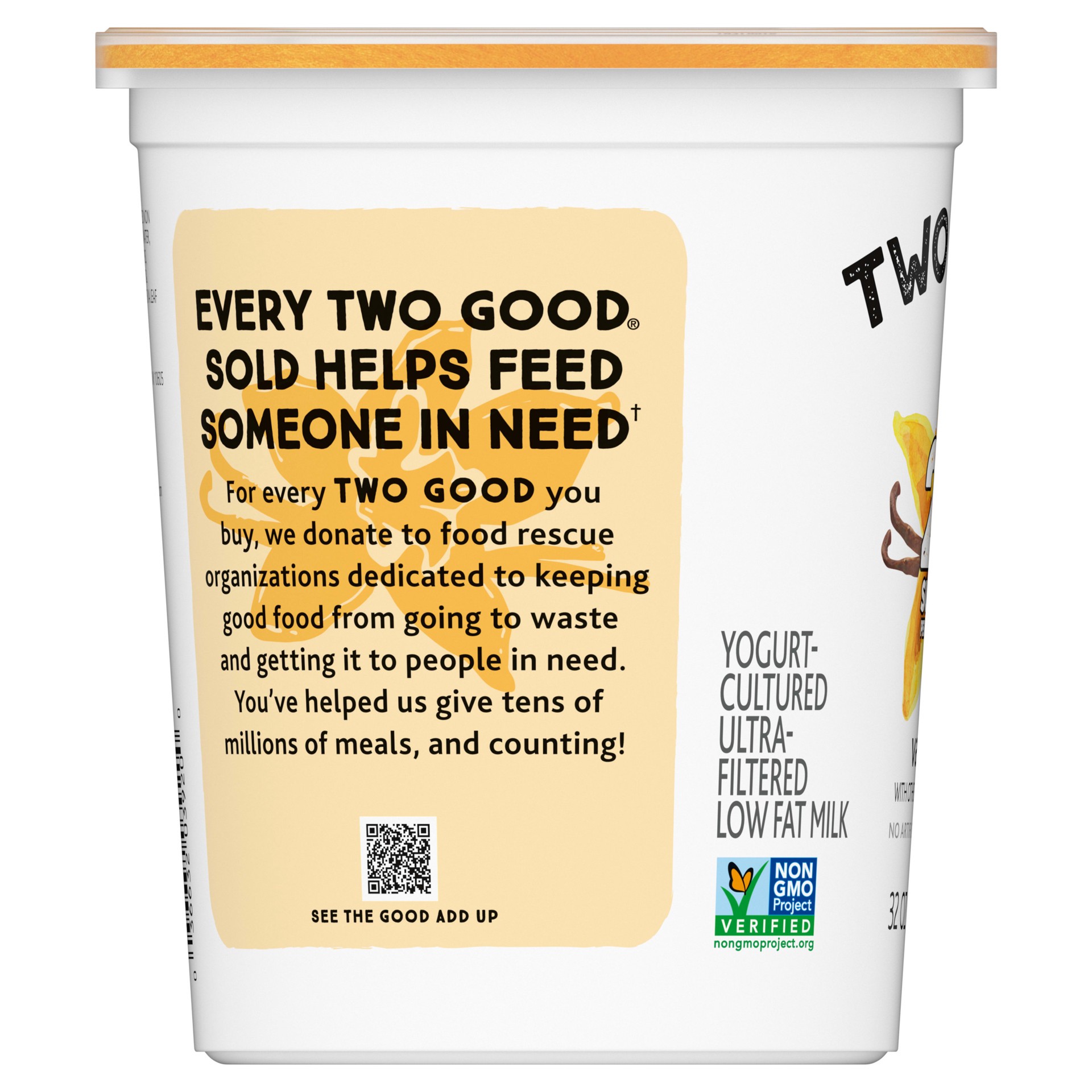 slide 2 of 5, Too Good & Co. Vanilla Flavored Lower Sugar, Low Fat Greek Yogurt Cultured Product, 32 OZ Tub, 32 oz