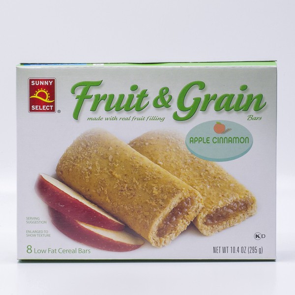 slide 1 of 1, Sunny Select Apple Cinnamon Fruit & Grain Bars 8 - 1.3 oz Bars, 8 ct