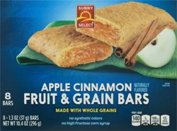 Sunny Select Apple Cinnamon Fruit & Grain Bars 8 - 1.3 oz Bars