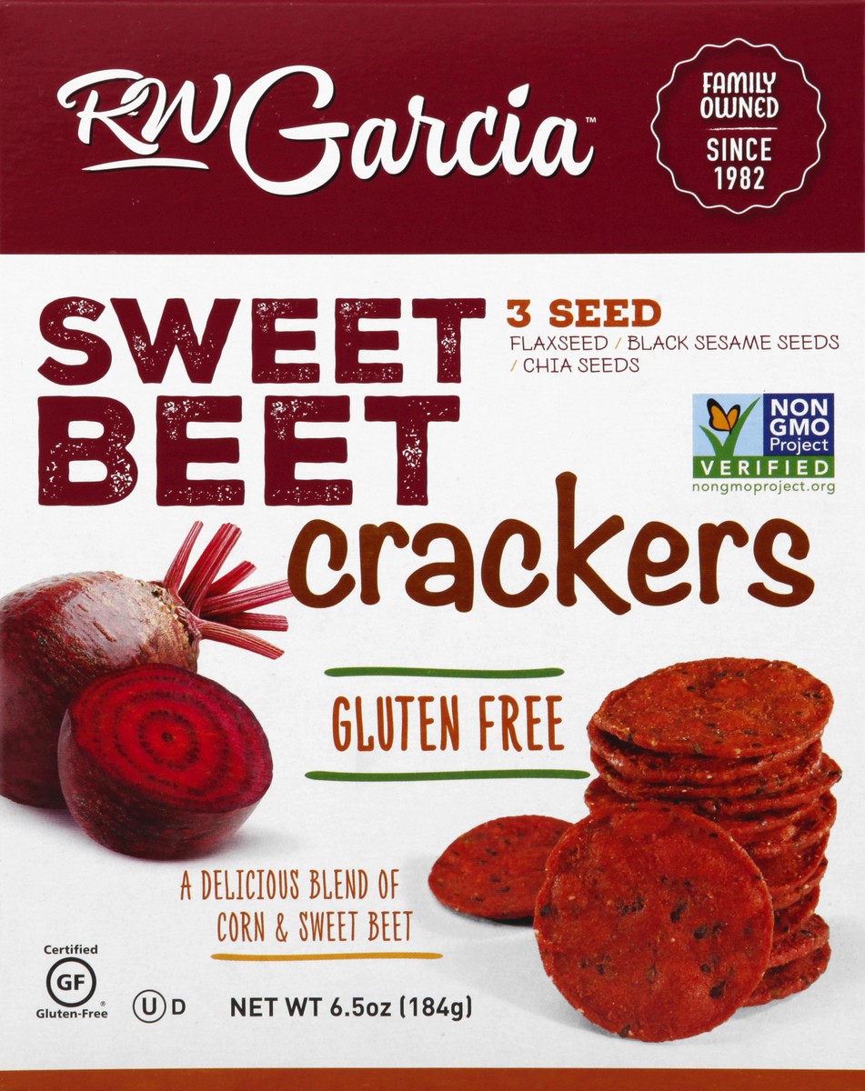 slide 1 of 12, RW Garcia 3 Seed Sweet Beet Crackers 6.5 oz, 6.5 oz