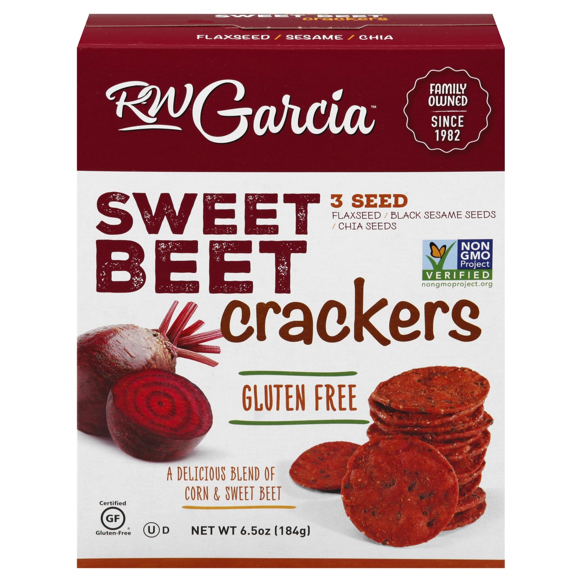 slide 1 of 1, RW Garcia 3 Seed Sweet Beet Crackers 6.5 oz, 6.5 oz
