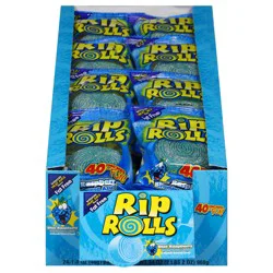 Rip Rolls Fat Free Blue Raspberry Candy 24 - 1.4 oz Packages
