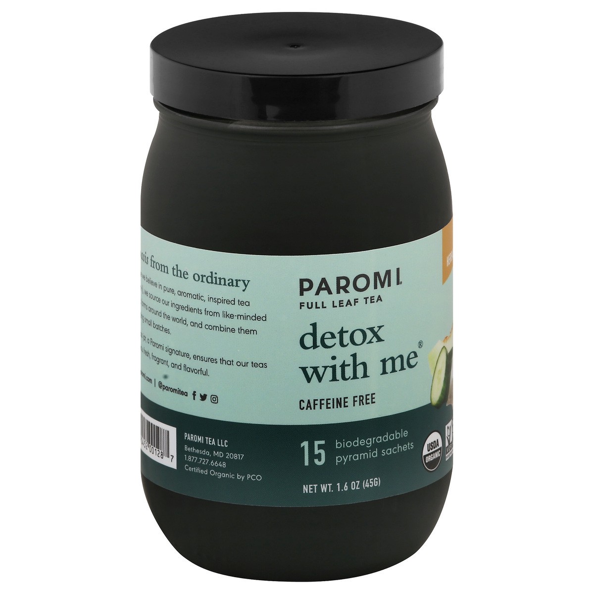 slide 2 of 9, Paromi Detox with Me Caffeine Free Pyramid Sachets Herbal Tea 15 ea, 15 ct