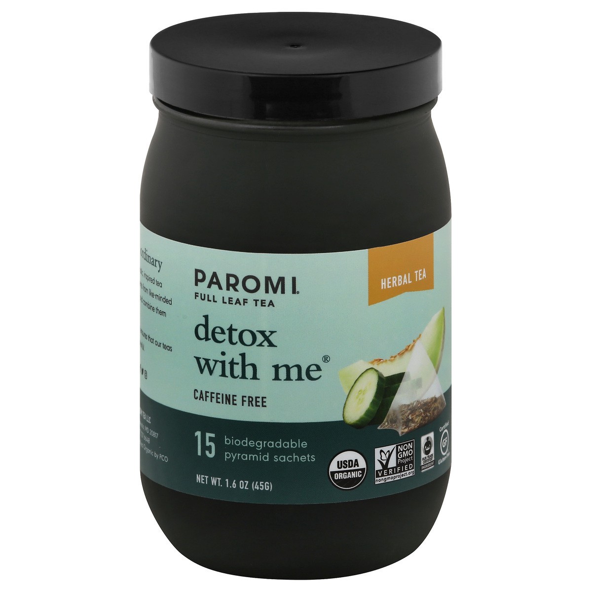 slide 3 of 9, Paromi Detox with Me Caffeine Free Pyramid Sachets Herbal Tea 15 ea, 15 ct