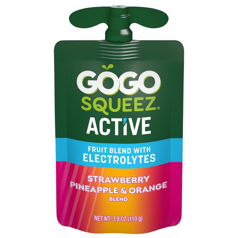 slide 7 of 10, GoGo squeeZ Strawberry Pineapple & Orange Fruit Blend with Electrolytes 10 ea, 10 ct