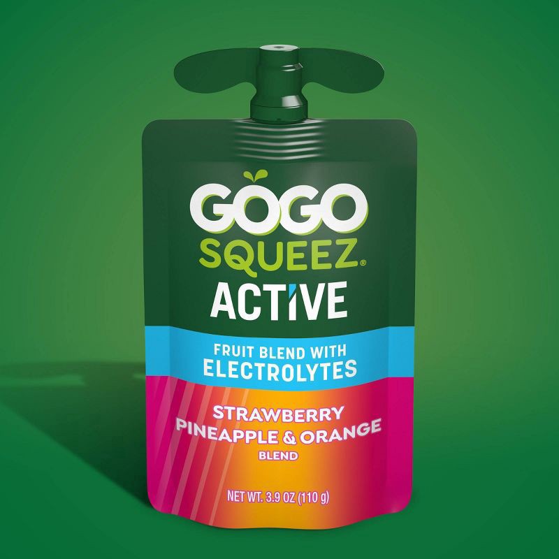 slide 2 of 10, GoGo squeeZ Strawberry Pineapple & Orange Fruit Blend with Electrolytes 10 ea, 10 ct