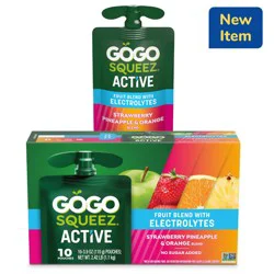 GoGo squeeZ Strawberry Pineapple & Orange Fruit Blend with Electrolytes 10 ea