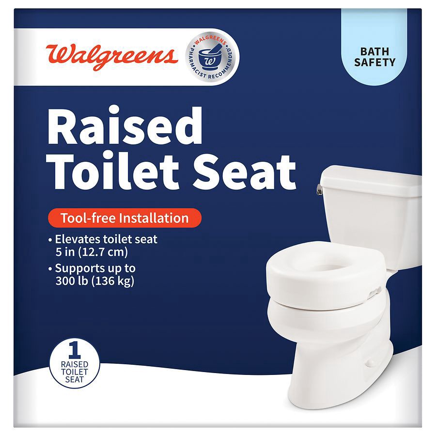slide 1 of 4, Walgreens Raised Locking Toilet Seat, 1 ct