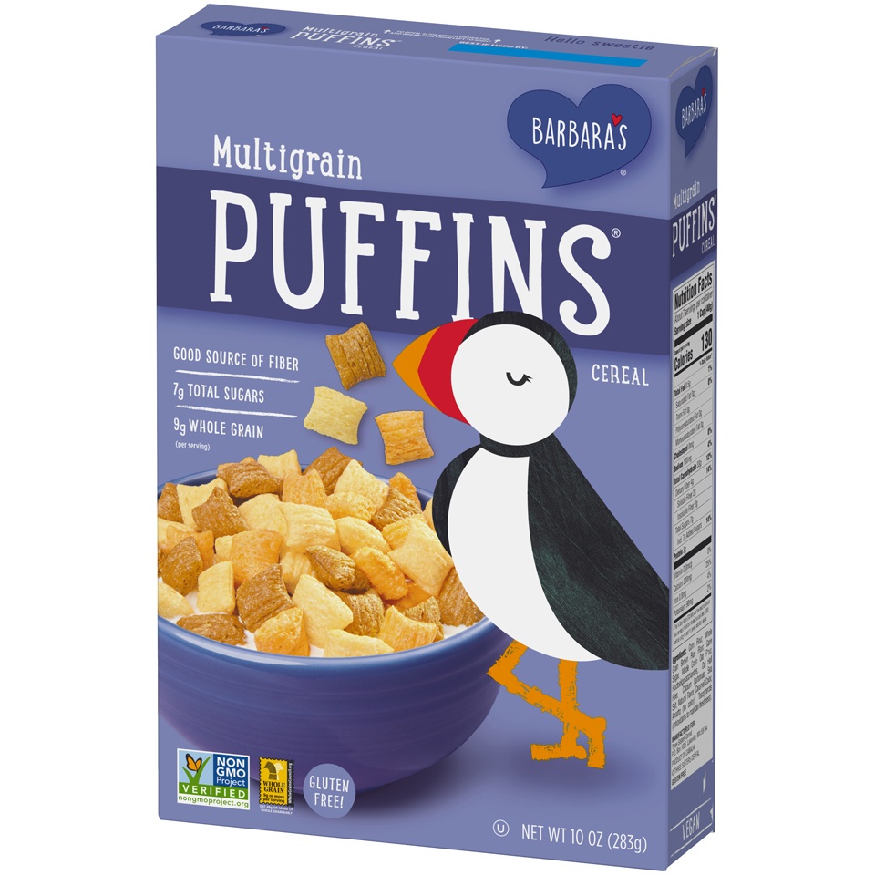 slide 3 of 8, Barbara's Puffins Multigrain Cereal, 10 oz