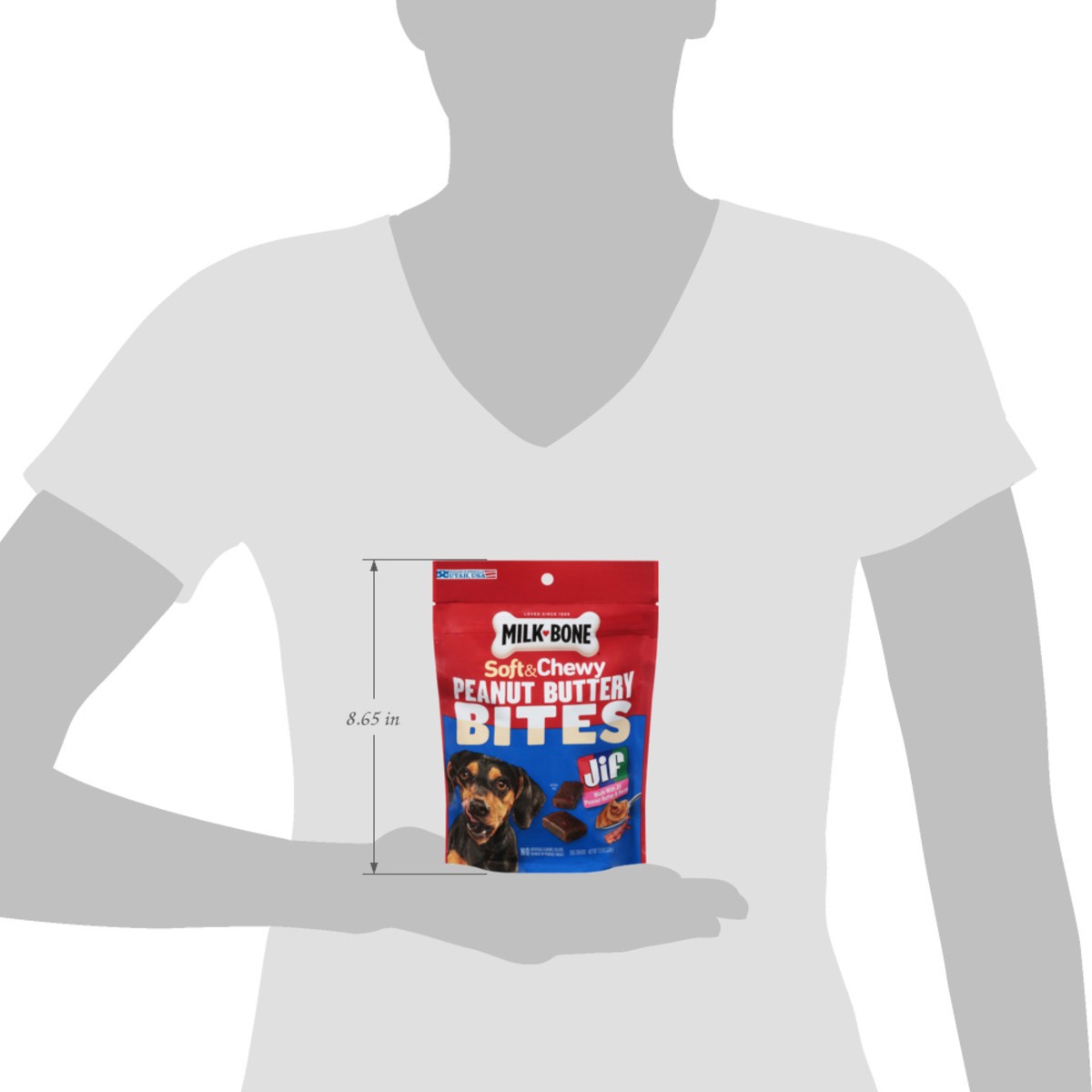 slide 14 of 16, Milkbone Jif Peanut Buttery Soft & Chewy Peanut Butter & Bacon Bites 11.8 Ounce, 11.8 oz