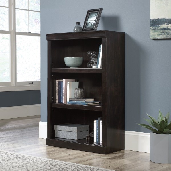 slide 4 of 10, Realspace 45"H 3-Shelf Bookcase, Peppered Black, 1 ct