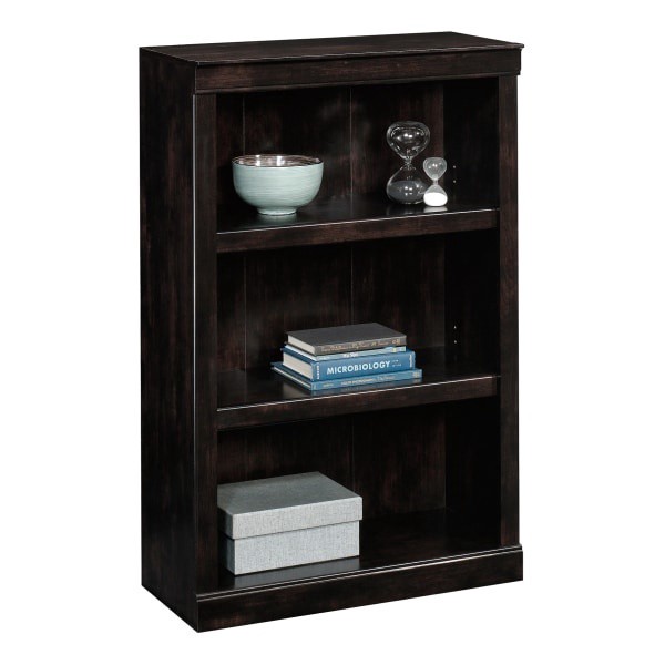slide 1 of 10, Realspace 45"H 3-Shelf Bookcase, Peppered Black, 1 ct