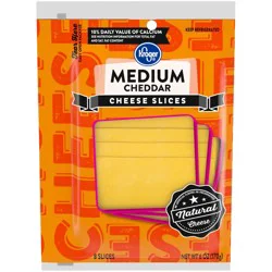 Kroger Medium Cheddar Cheese Slices