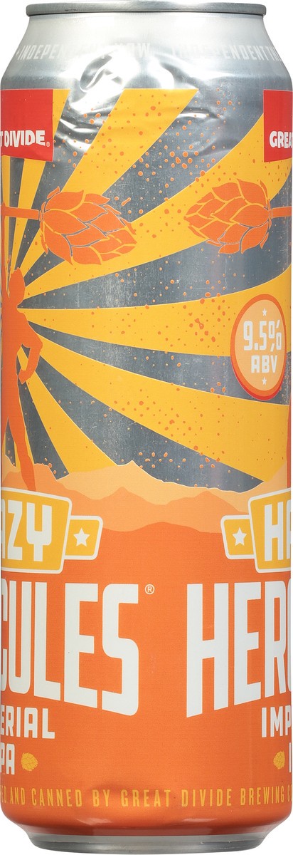 slide 9 of 9, Great Divide Brewing Co. Hazy Imperial IPA Hercules Beer 19.2 fl oz, 19 oz