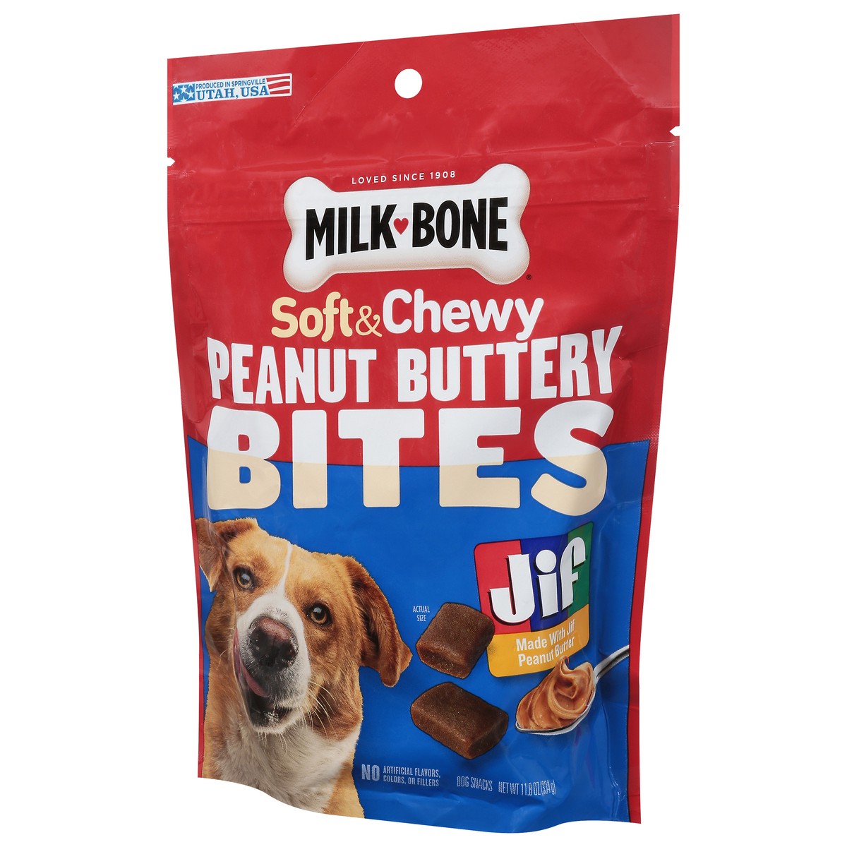 slide 6 of 16, Milkbone Jif Peanut Buttery Soft & Chewy Bites 11.8 Ounce, 11.8 oz