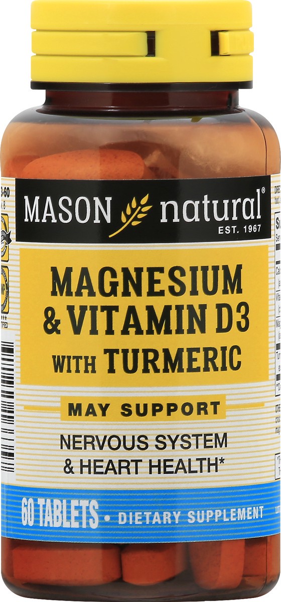 slide 12 of 12, Mason Natural Magnesium D3 & Turmeric, 60 ct