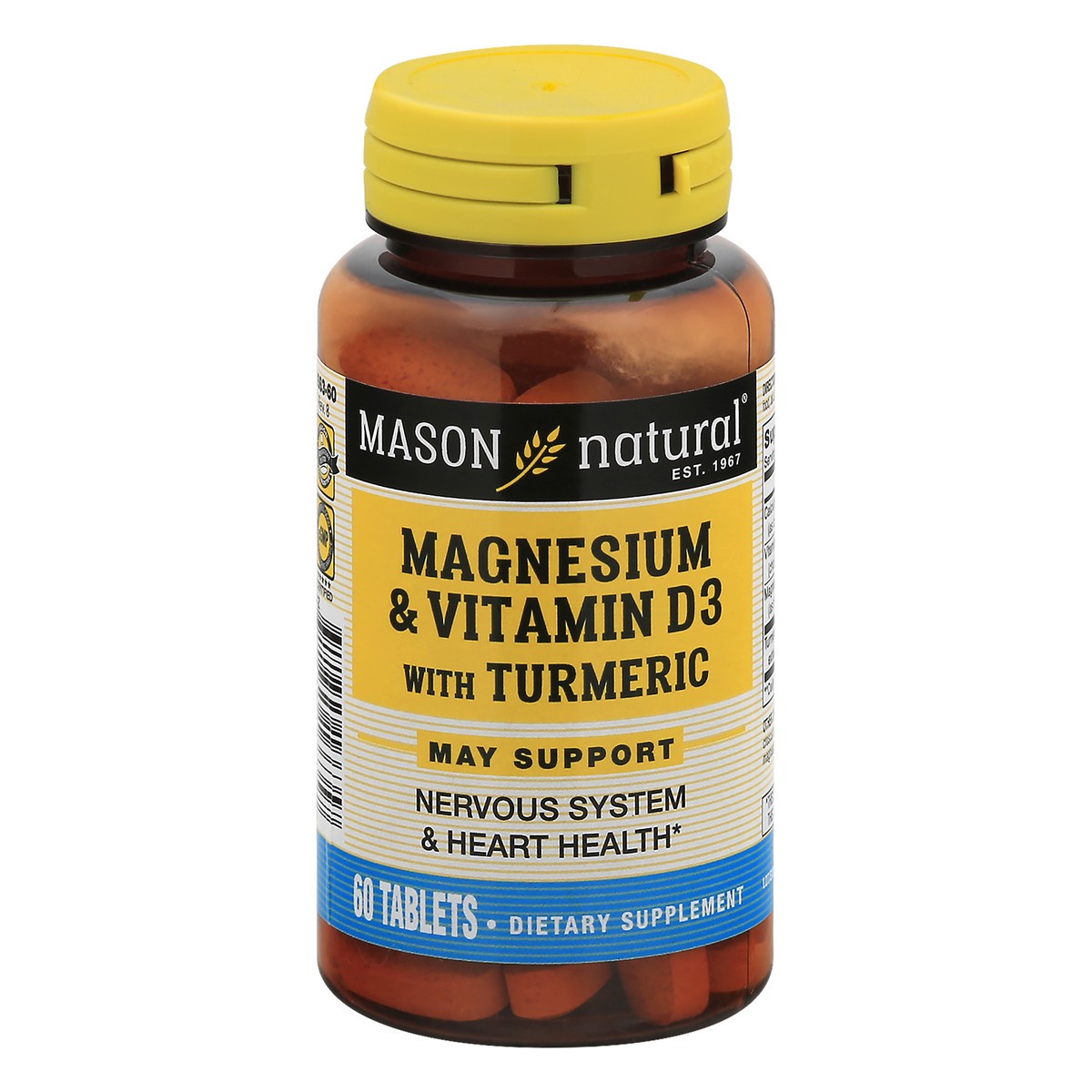 slide 8 of 12, Mason Natural Magnesium D3 & Turmeric, 60 ct