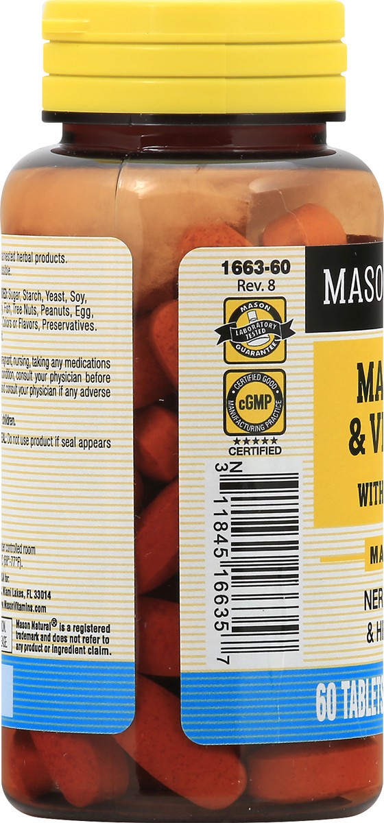 slide 4 of 12, Mason Natural Magnesium D3 & Turmeric, 60 ct