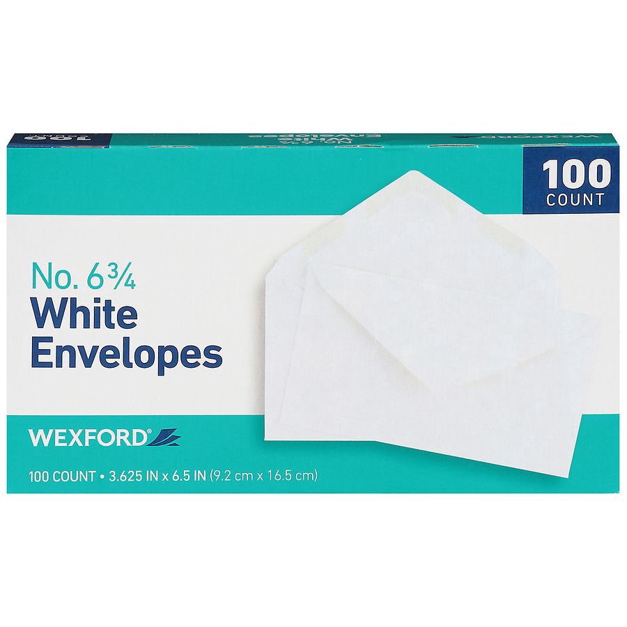 slide 2 of 2, Wexford White Envelopes, 100 ct
