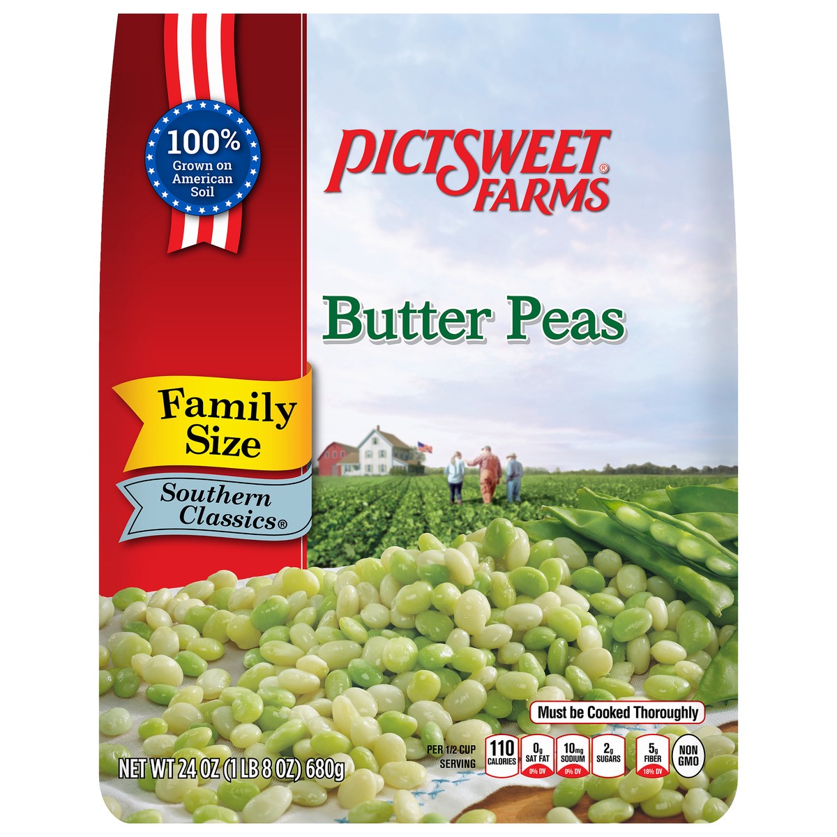 slide 3 of 9, Pictsweet Farms Southern Classics Family Size Butter Peas 24 oz. Bag, 24 oz