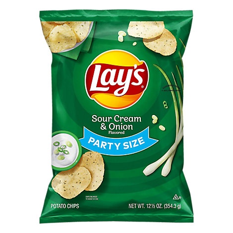 slide 1 of 1, Lay's Potato Chips Sour Cream & Onion Party Size, 12.5 oz