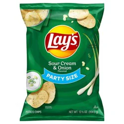 Lay's Potato Chips Sour Cream & Onion Party Size - 12.5 oz