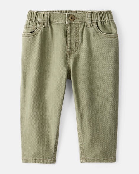 slide 1 of 3, Baby Boy 100% Cotton Pull-On Fashion Pants - Green Green 24M, 1 ct