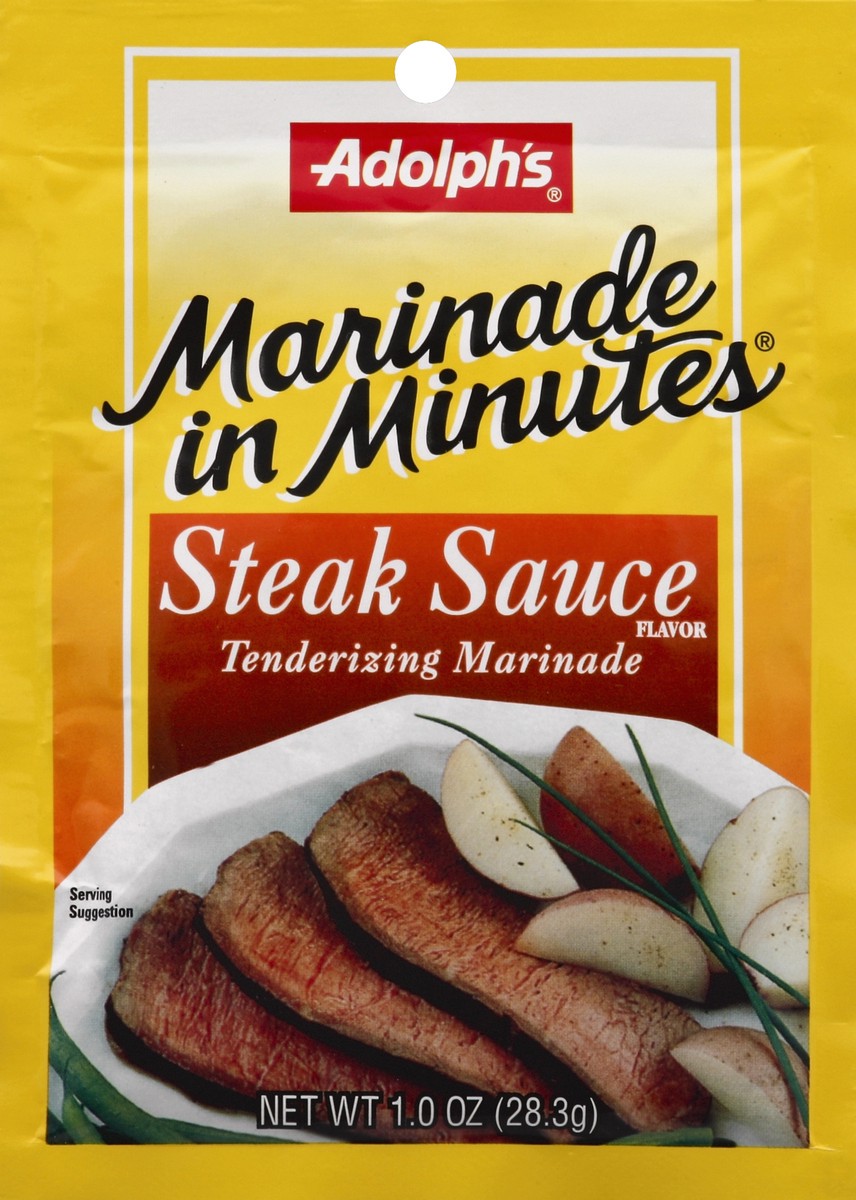 slide 5 of 6, Adolph's Tenderizing Marinade, Steak Sauce Flavor, 1 oz
