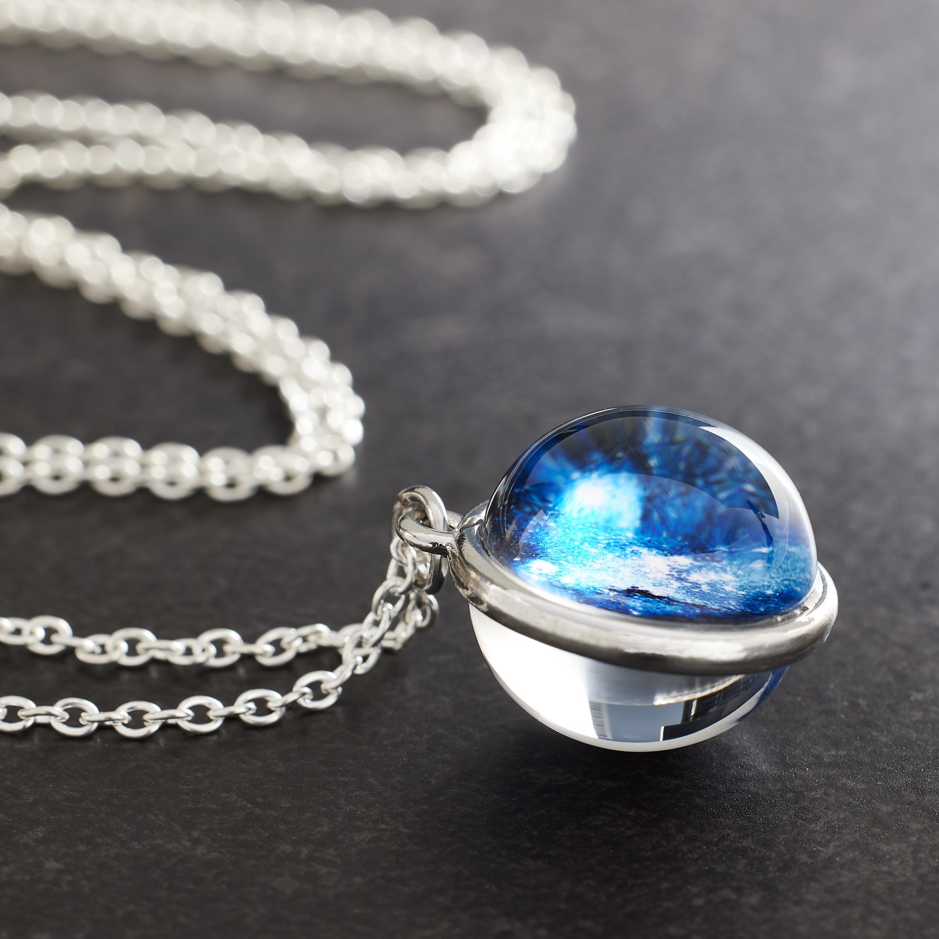 slide 2 of 3, Blue Galaxy Sphere Pendant By Bead Landing, 20 mm