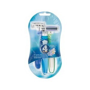 slide 1 of 1, Beauty 360 4-Blade Disposable Razors, 4 ct