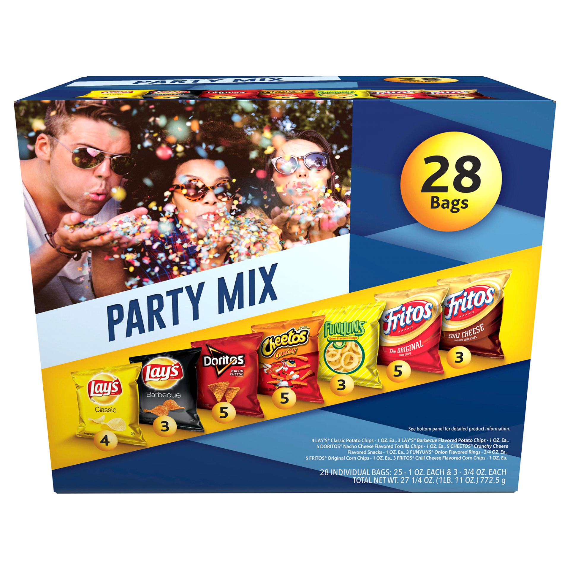 slide 1 of 4, Frito-Lay  Classic Mix Snacks Potato Chips Variety Pack, 28 ct