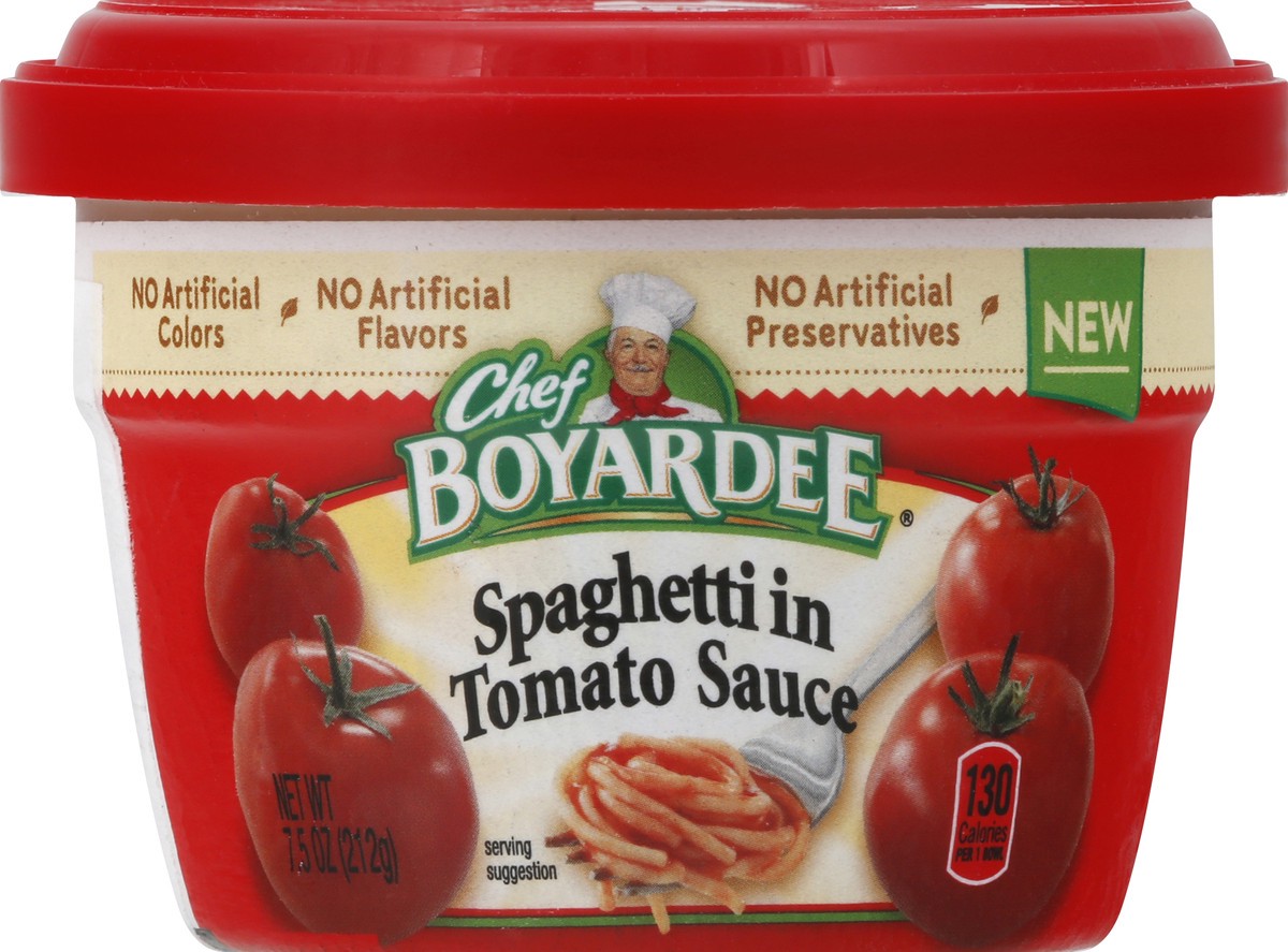 slide 4 of 8, Chef Boyardee Spaghetti, in Tomato Sauce, 7.5 oz