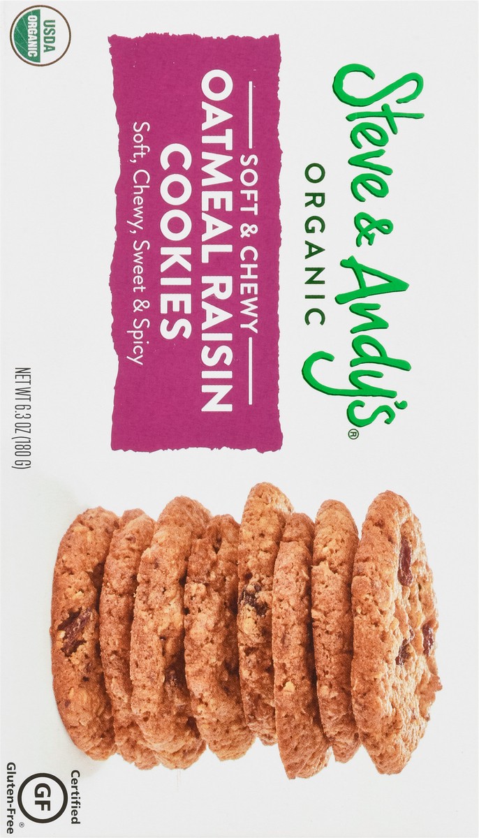 slide 4 of 9, Steve & Andy's Soft & Chewy Organic Oatmeal Raisin Cookies 6.3 oz, 6.3 oz