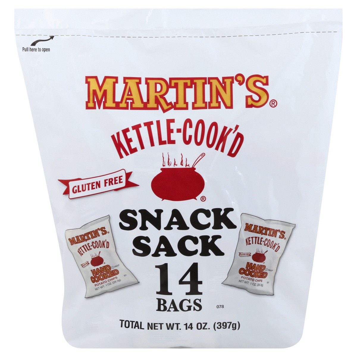 slide 6 of 13, Martin's Kettle-Cook'd Snack Sack 14 ea, 14 ct