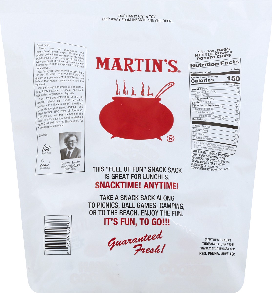 slide 8 of 13, Martin's Kettle-Cook'd Snack Sack 14 ea, 14 ct