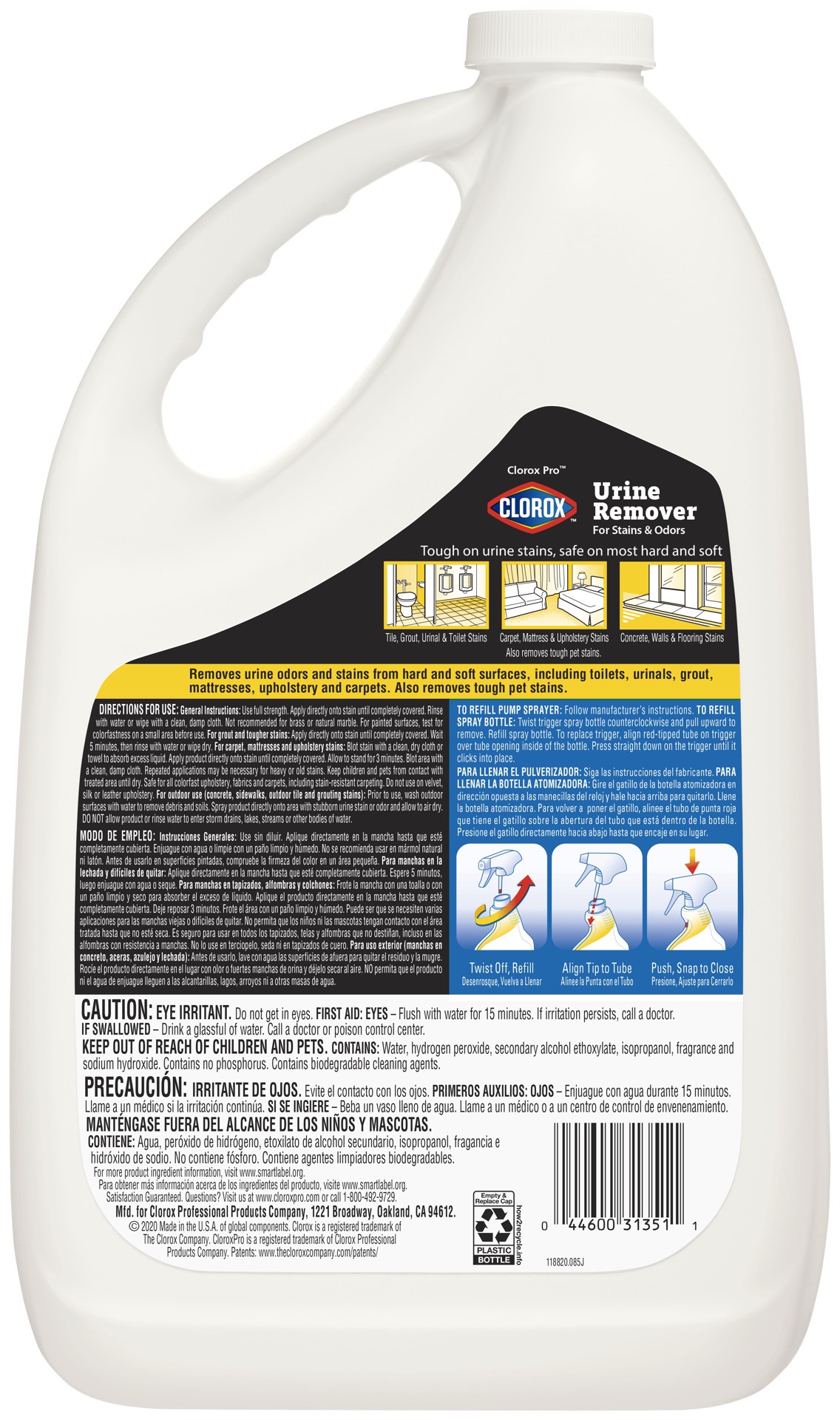 slide 3 of 5, CloroxPro™ Clorox Urine Remover for Stains and Odors Refill, 128 Ounces, 128 fl oz