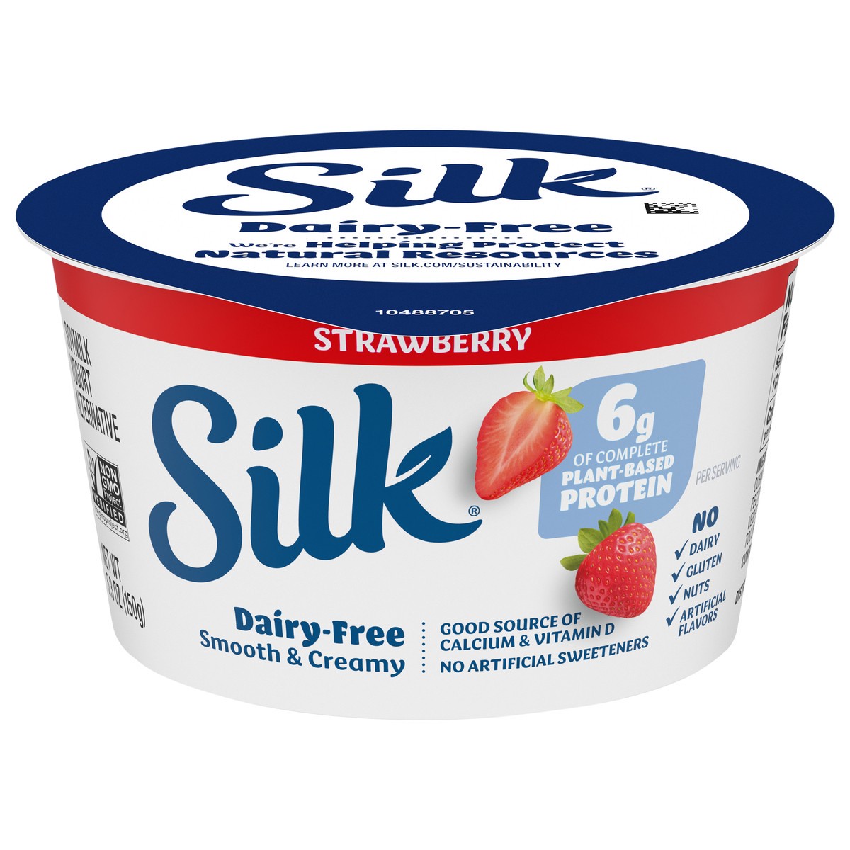 slide 1 of 5, Silk Strawberry Dairy Free, Plant Based Soy Milk Yogurt Alternative, 5.3 OZ Container, 5.3 oz
