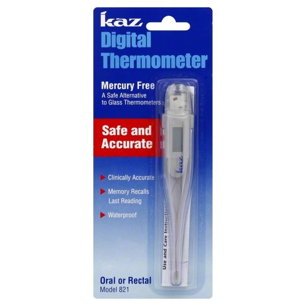 slide 1 of 1, Kaz Digital Thermometer Mercury Free, 1 ct