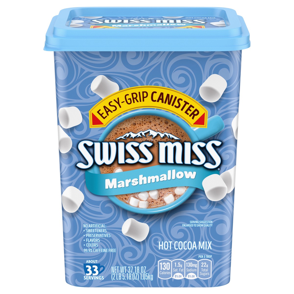 slide 1 of 5, Swiss Miss Hot Cocoa Drink Mix, Milk Chocolate with Marshmallows, Easy-Grip Canister - 37.18 oz, 37.18 oz