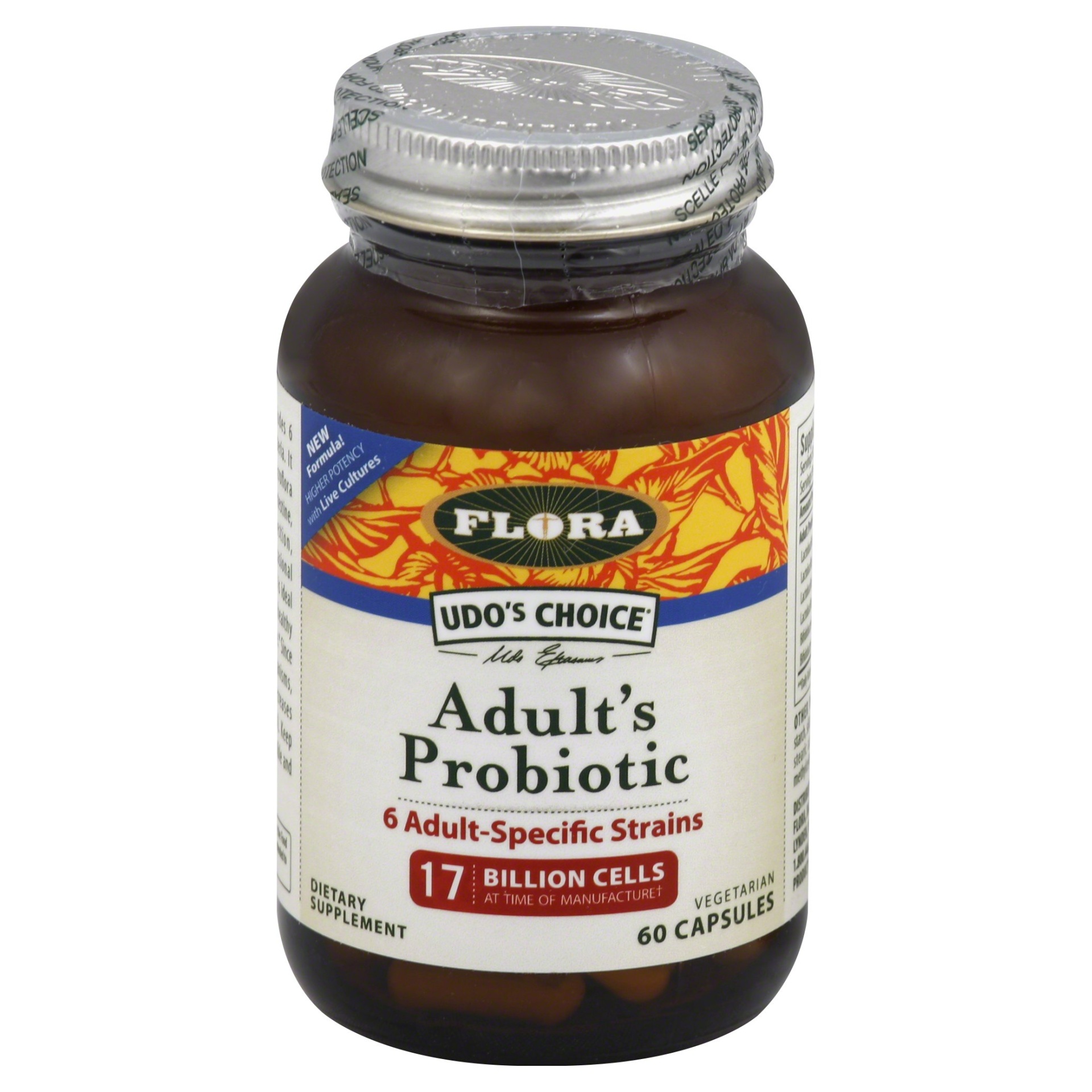 slide 1 of 1, Flora UDOs Choice Adults Probiotic Vegetarian Capsules, 60 ct