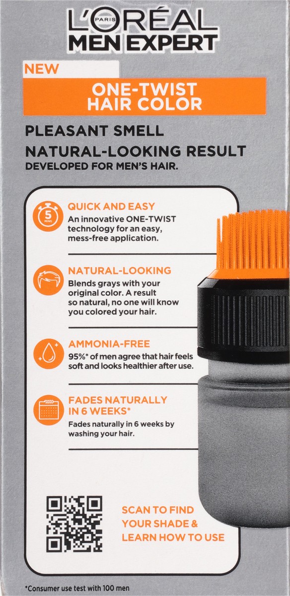 slide 5 of 9, L'Oreal Paris Men's Expert One-Twist Haircolor Permanent Hair Color, 1 ct